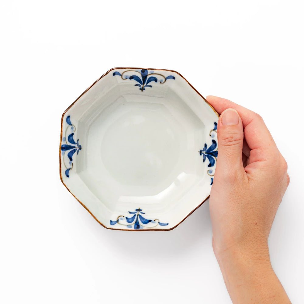 Floral Leaves Rimmed Octagonal Cereal Bowl - Image 2