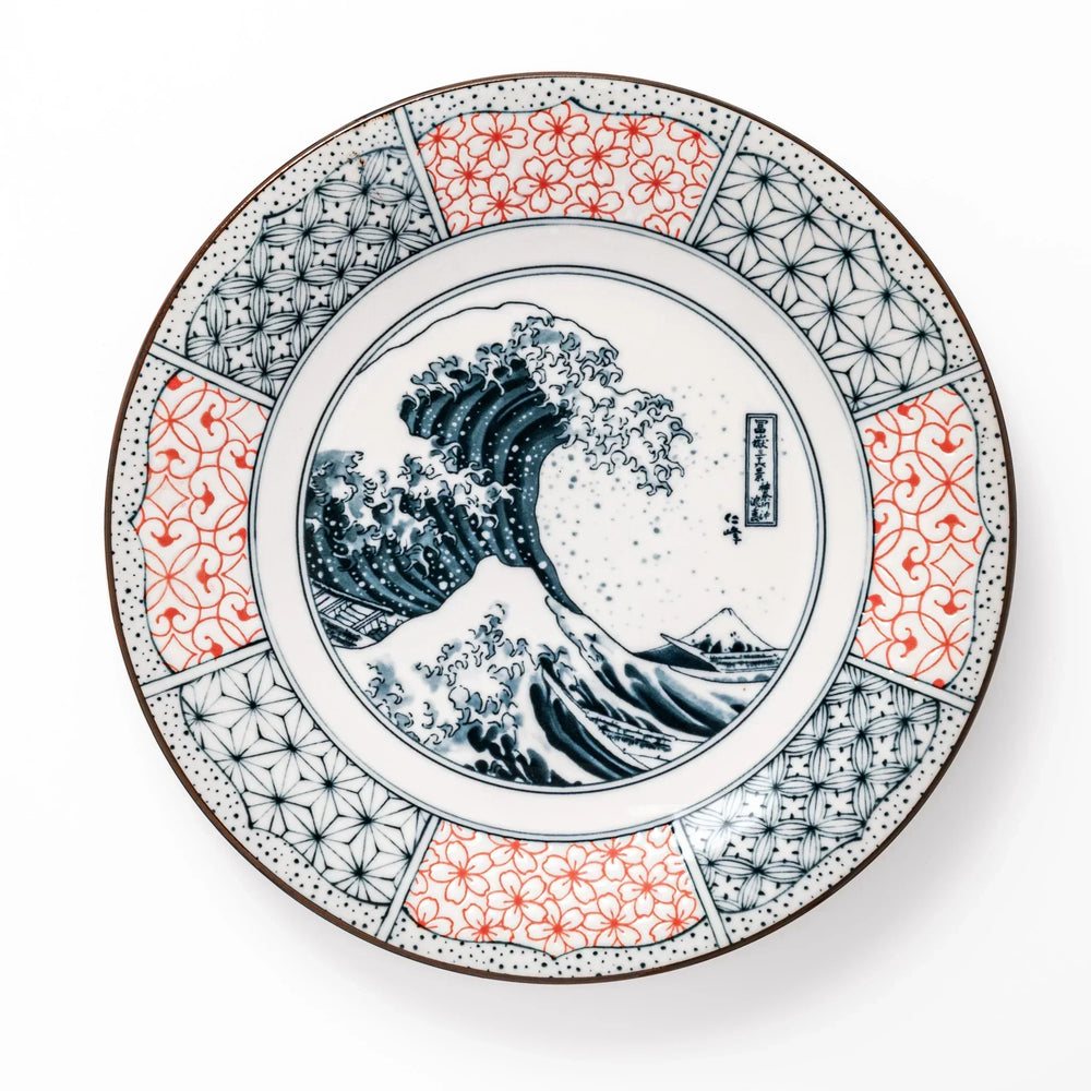 Blue Hokusai Wave Dinner Plate