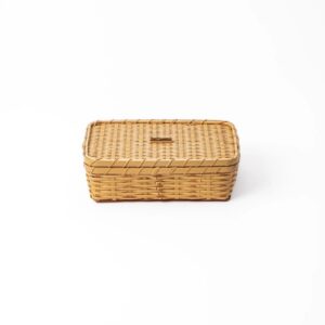 Japanese Goza Weave Bamboo Bento Box