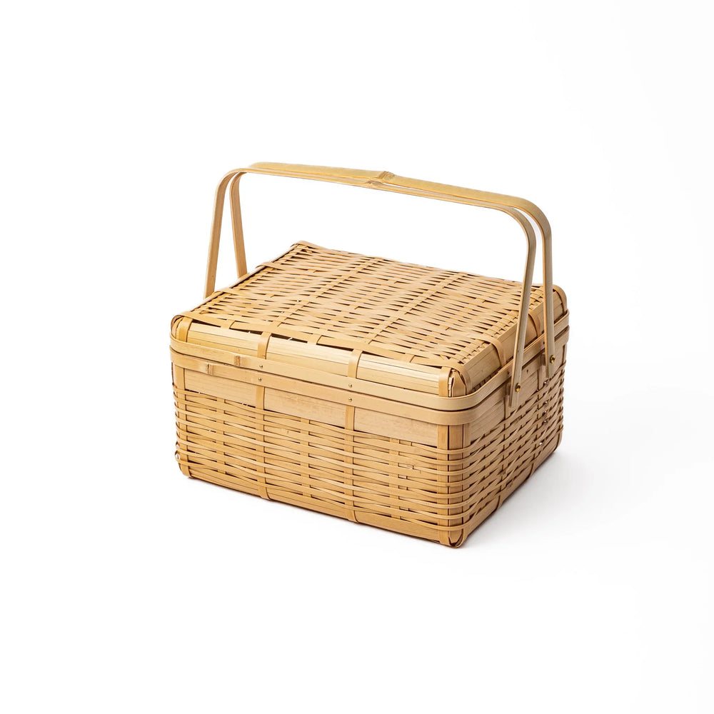 Bamboo Lidded Storage Basket