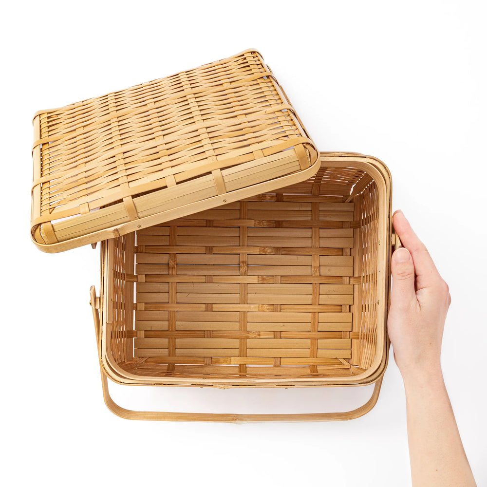 Bamboo Lidded Storage Basket - Image 2